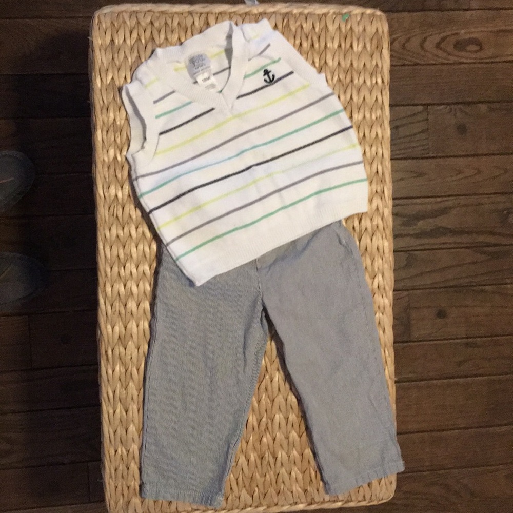 Carter’s Just One You sweater vest/light pants 18m